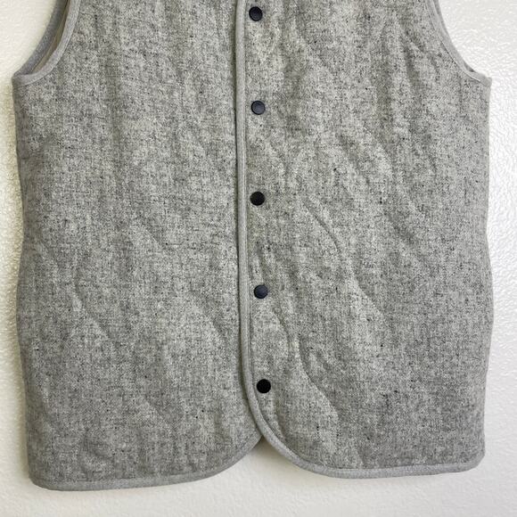 SuitSupply Quilted Bodywarmer Vest Mens XS Gray Jacket Reversible Snap Front - Picture 6 of 13